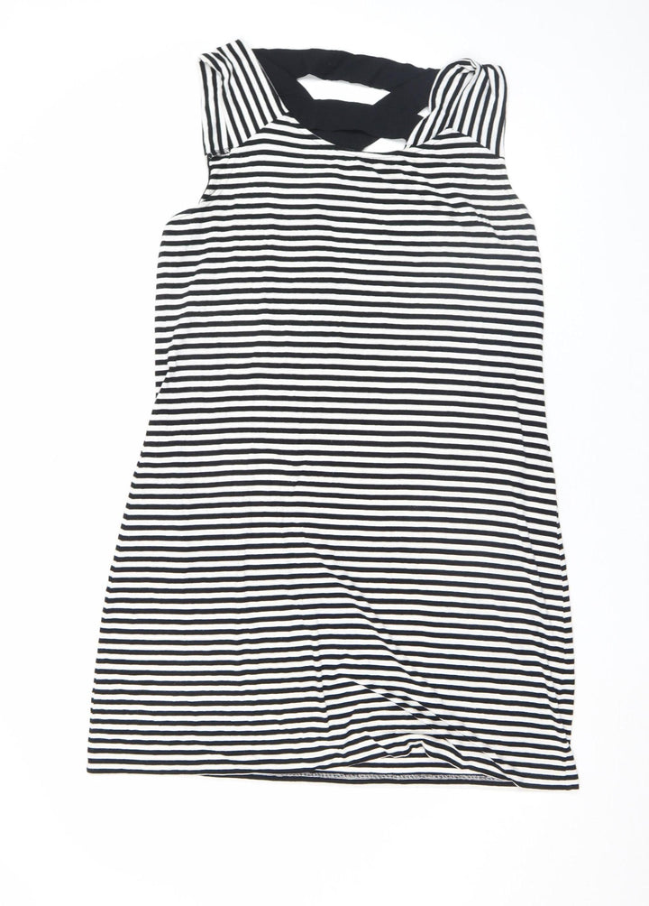 Lopez West Women’s Black Striped Bodycon Knee Length Dress Size 16