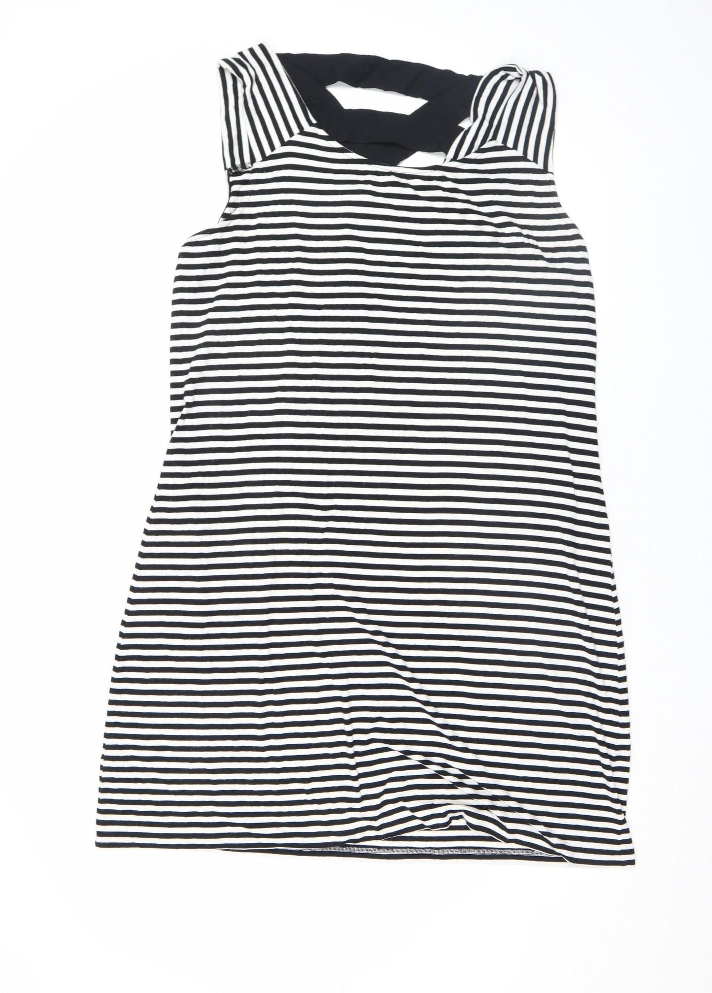 Lopez West Women’s Black Striped Bodycon Knee Length Dress Size 16