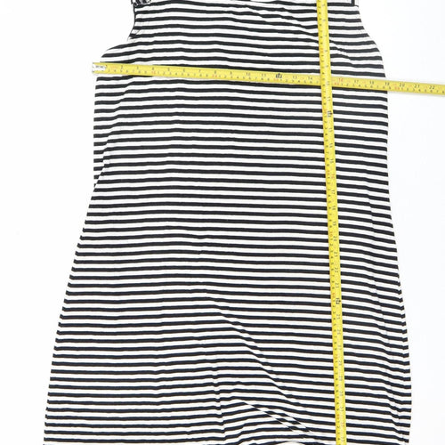 Lopez West Women’s Black Striped Bodycon Knee Length Dress Size 16