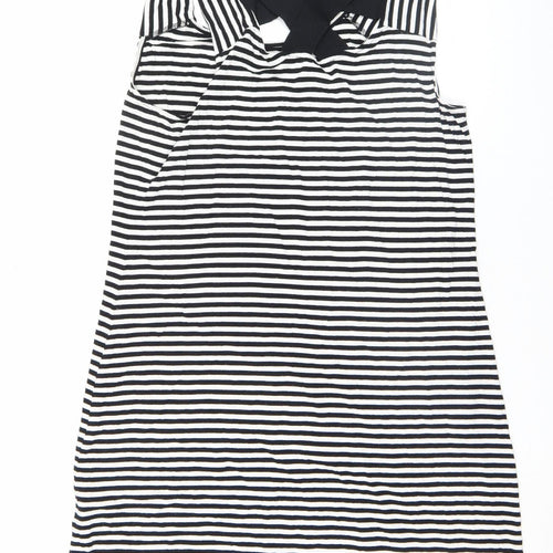 Lopez West Women’s Black Striped Bodycon Knee Length Dress Size 16