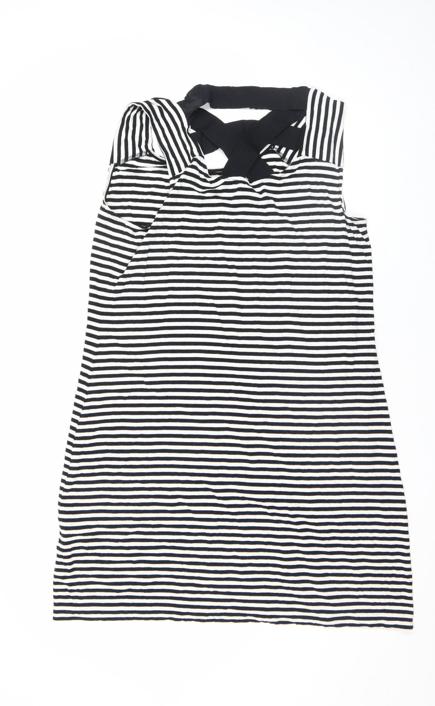 Lopez West Women’s Black Striped Bodycon Knee Length Dress Size 16
