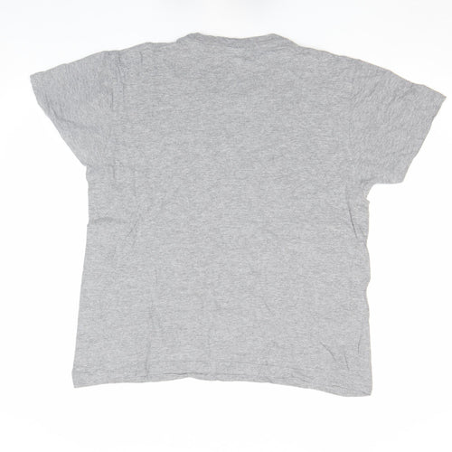 Stedman Women's Grey Cotton Cat Print Short Sleeve T-Shirt M