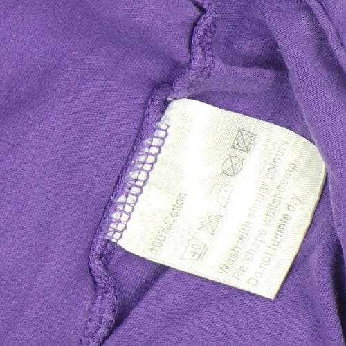 Avalaan Purple Graphic Short Sleeve Cotton T-Shirt M Women's