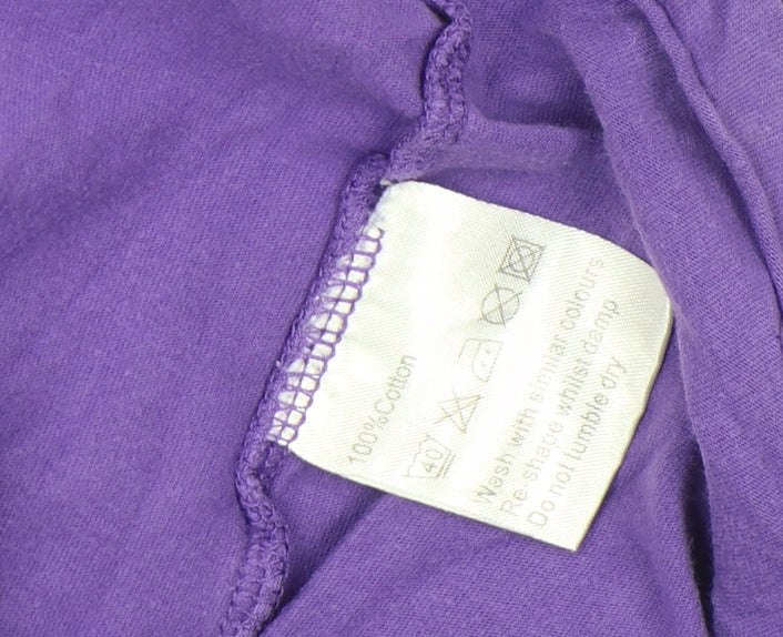 Avalaan Purple Graphic Short Sleeve Cotton T-Shirt M Women's