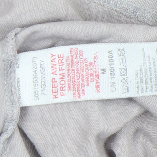 Topman Men's Grey Graphic Print Crew Neck T-Shirt Size M