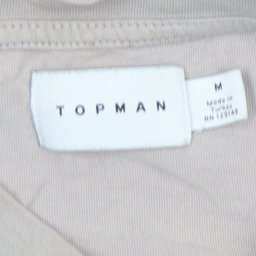 Topman Men's Grey Graphic Print Crew Neck T-Shirt Size M