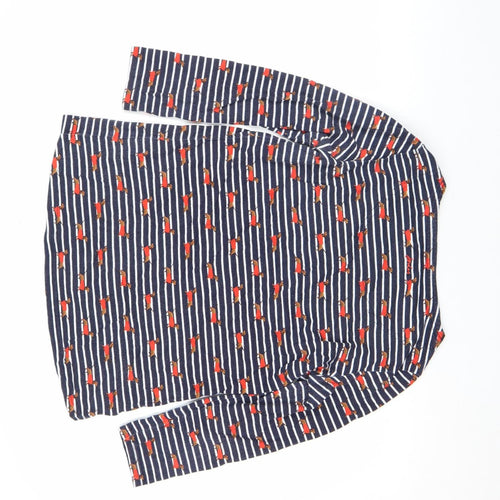 Joules Women’s Blue Dog Stripe Long Sleeve Cotton T-Shirt UK 12