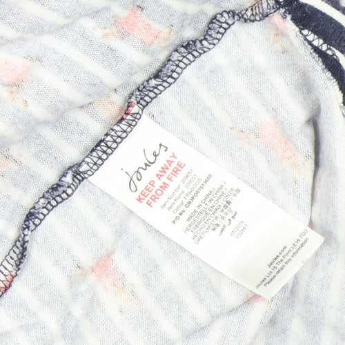 Joules Women’s Blue Dog Stripe Long Sleeve Cotton T-Shirt UK 12