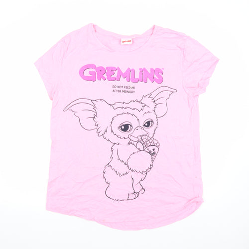 Gremlins Womens Pink 2XL Short Sleeve Cotton Movie T-Shirt