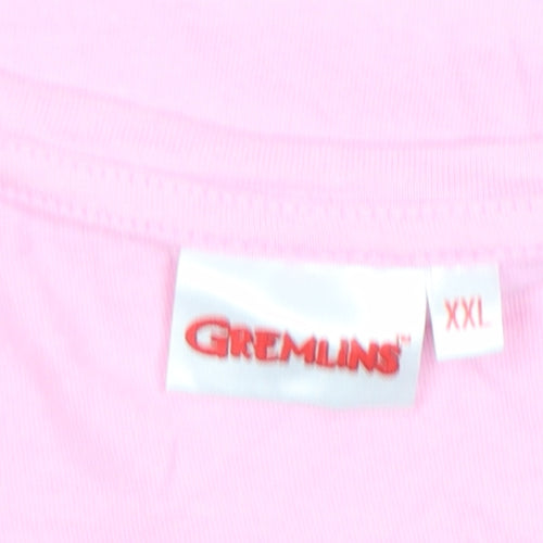 Gremlins Womens Pink 2XL Short Sleeve Cotton Movie T-Shirt