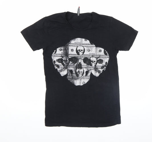 Blackrock Unisex Black Skull Graphic Short Sleeve Cotton T-Shirt 2XL