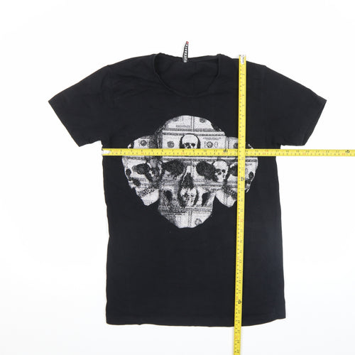 Blackrock Unisex Black Skull Graphic Short Sleeve Cotton T-Shirt 2XL