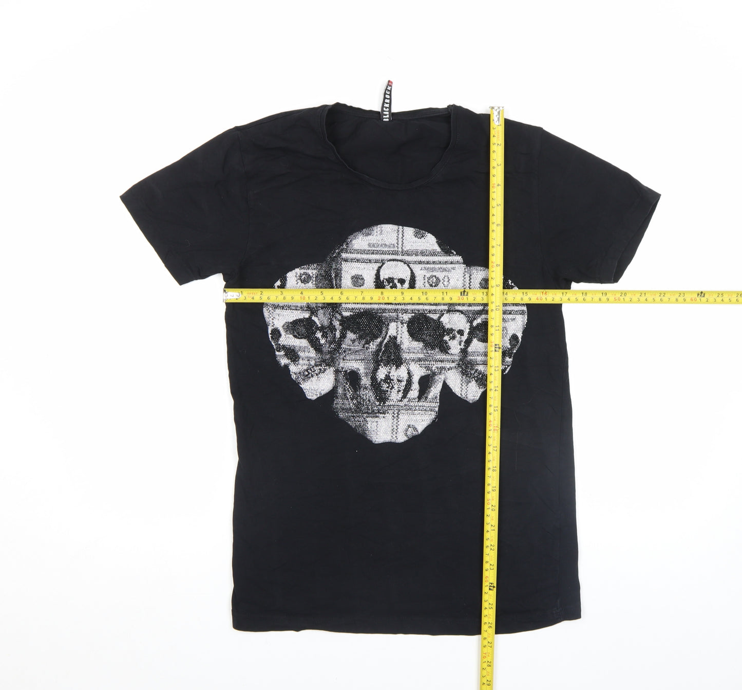Blackrock Unisex Black Skull Graphic Short Sleeve Cotton T-Shirt 2XL
