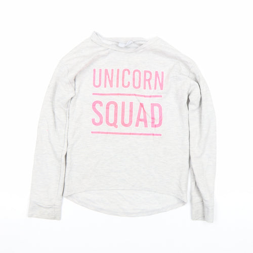 I Love Girlswear Unicorn Squad Grey Long Sleeve T-Shirt 9 Years