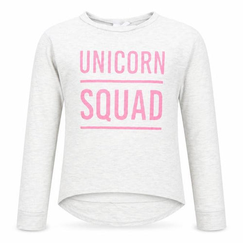 I Love Girlswear Unicorn Squad Grey Long Sleeve T-Shirt 9 Years