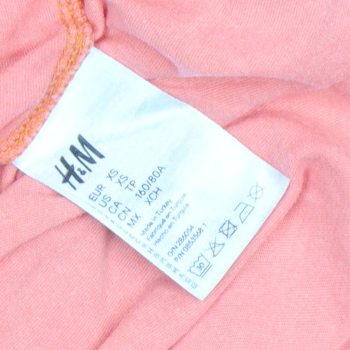 H&M Women’s Pink Fanta Graphic Nightshirt XS Cotton T-Shirt Style