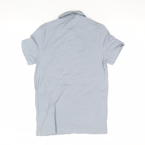 H&M Men's Grey Slim Fit Cotton Stretch Polo Shirt Size S