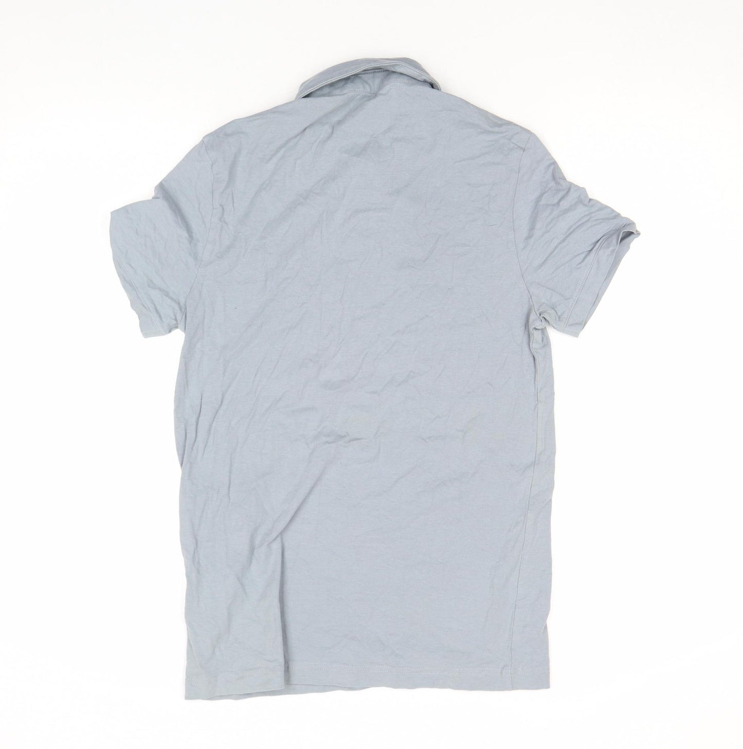 H&M Men's Grey Slim Fit Cotton Stretch Polo Shirt Size S