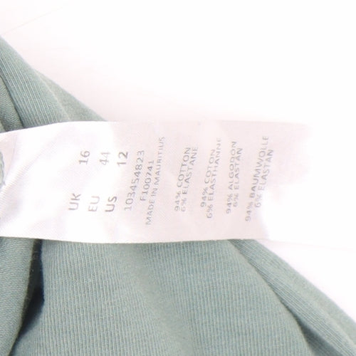 ASOS DESIGN Women’s Green Lace Trim V-Neck Long Sleeve Bodysuit Size 16