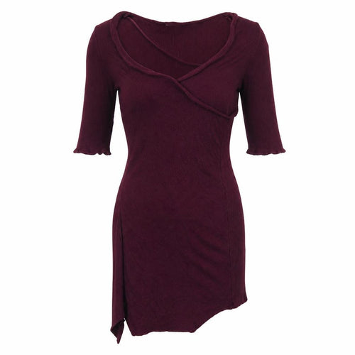 Pull&Bear Women Red Bodycon Knit Short Dress Size M