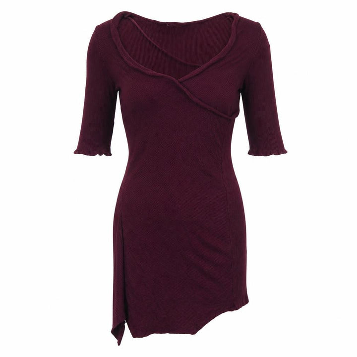 Pull&Bear Women Red Bodycon Knit Short Dress Size M
