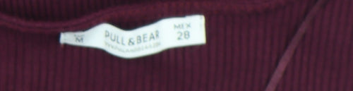 Pull & Bear Women Red Bodycon Knit Short Dress Size M