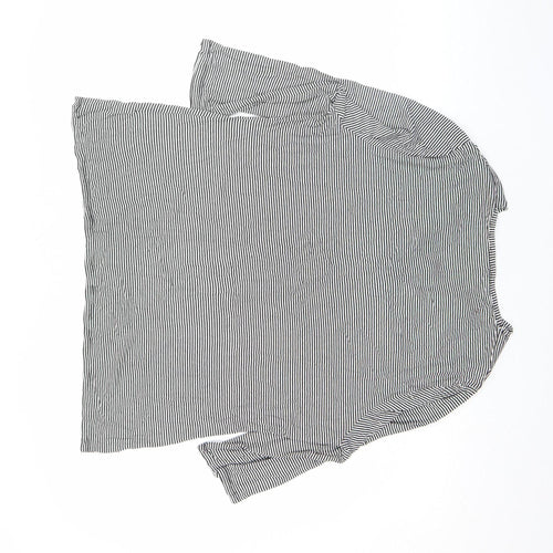 Soon Women’s Black Striped Cowl Neck Jersey Top Size 18