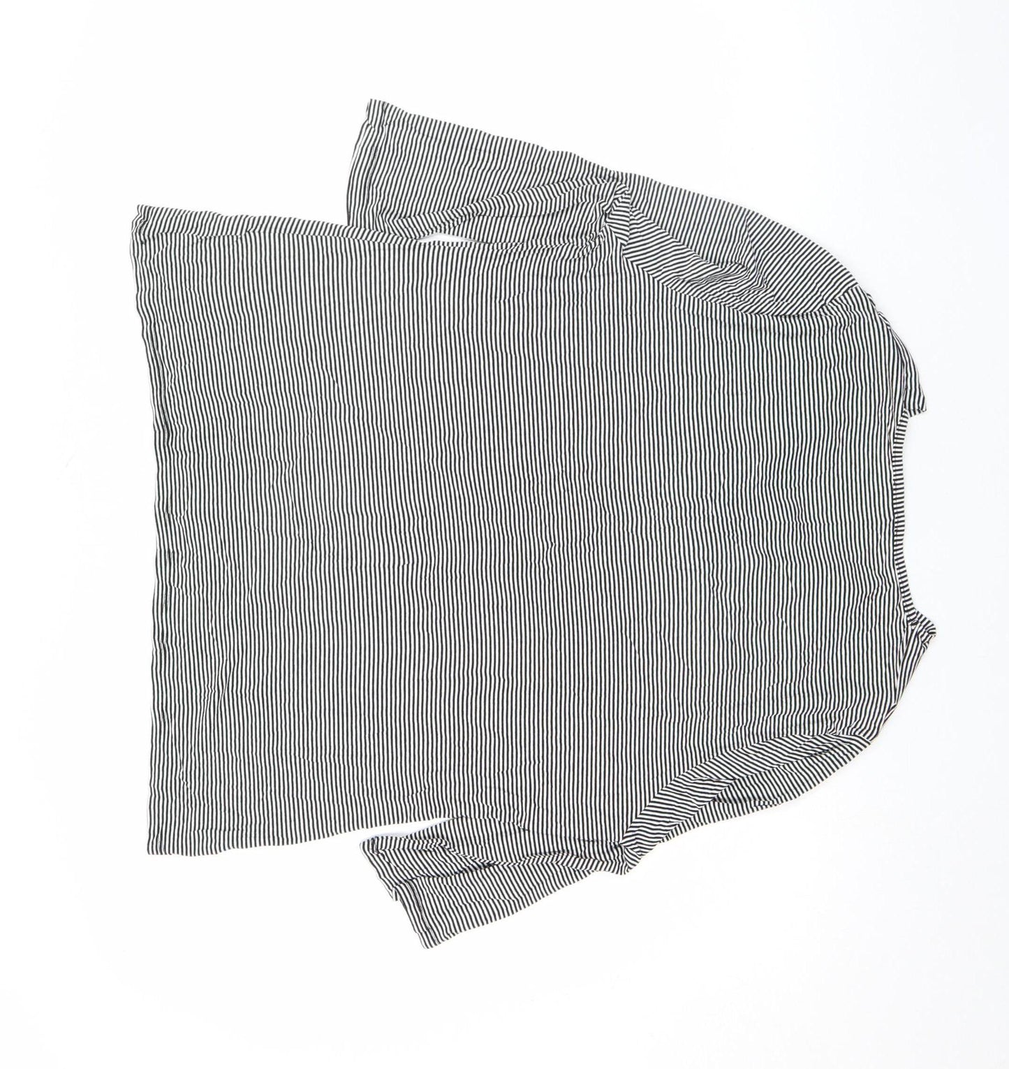 Soon Women’s Black Striped Cowl Neck Jersey Top Size 18