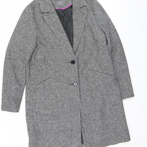 Primark Women’s Black Houndstooth Wool Blend Blazer Size 12