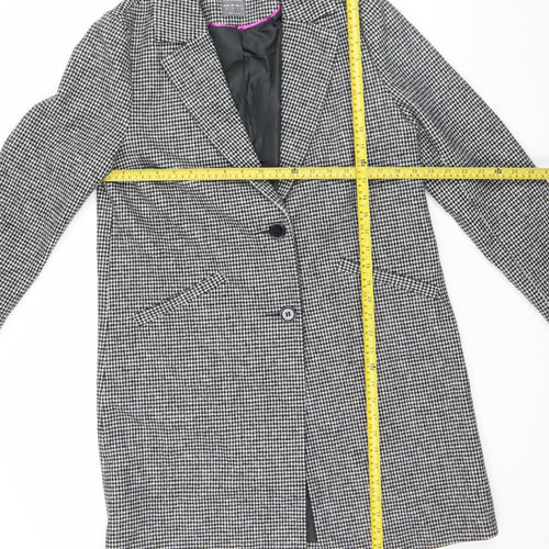 Primark Women’s Black Houndstooth Wool Blend Blazer Size 12