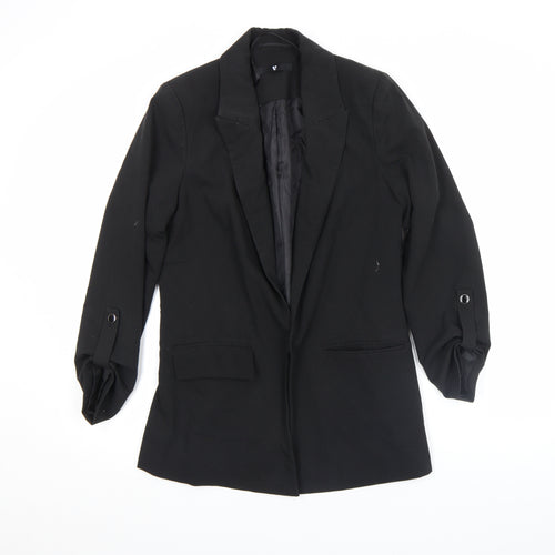 Very Women Black Single-Breasted Blazer Jacket Size M