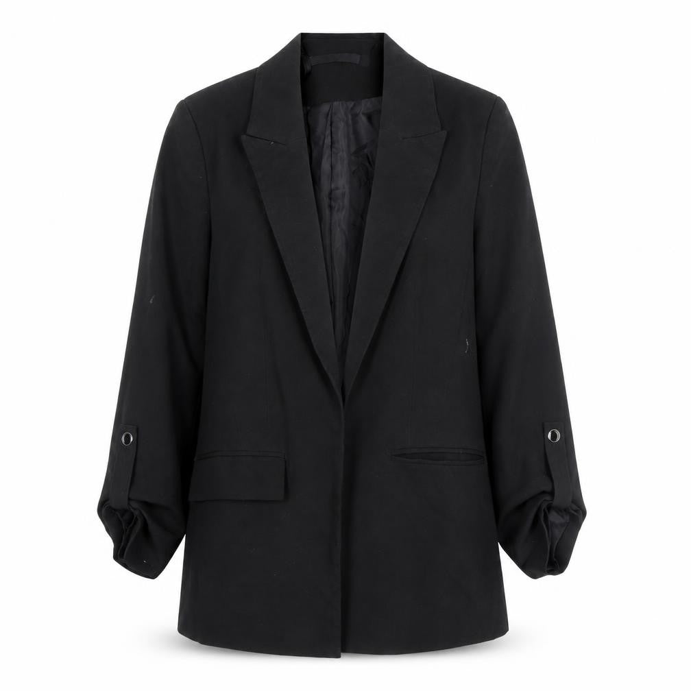Front view of Very Women Black Single-Breasted Blazer Jacket, size M