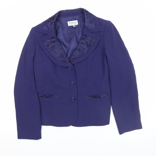 Gold by Michael H Women Blue Size 14 Classic Blazer Jacket