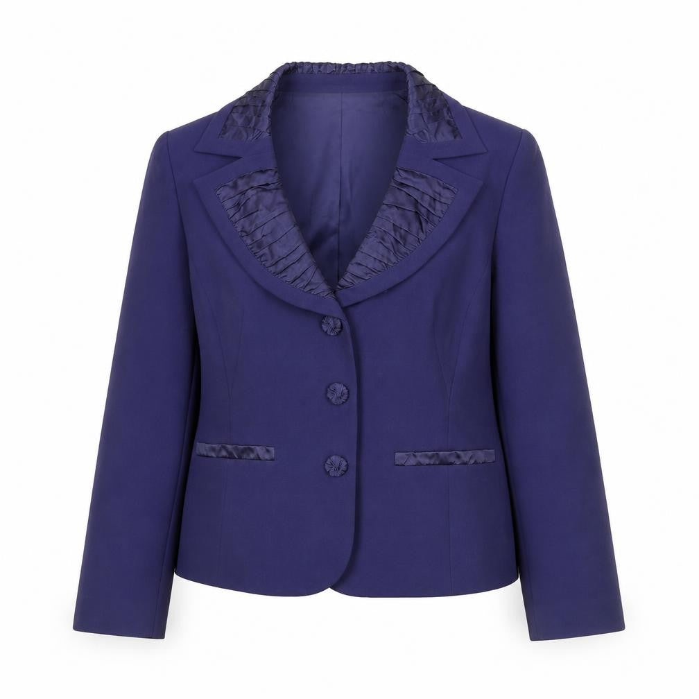 Front view of Gold by Michael H Women Blue, size 14, Classic Blazer Jacket