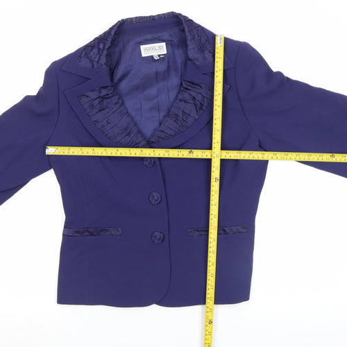 Gold by Michael H Women Blue Size 14 Classic Blazer Jacket