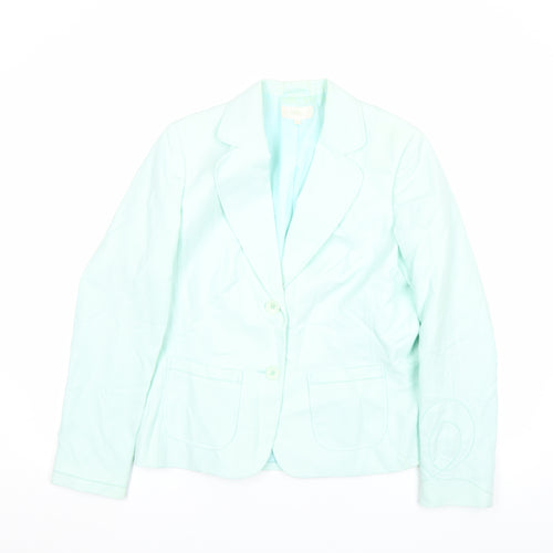 Marks and Spencer Women's Blue Linen Blend Blazer UK 12