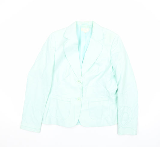 Marks and Spencer Women's Blue Linen Blend Blazer UK 12