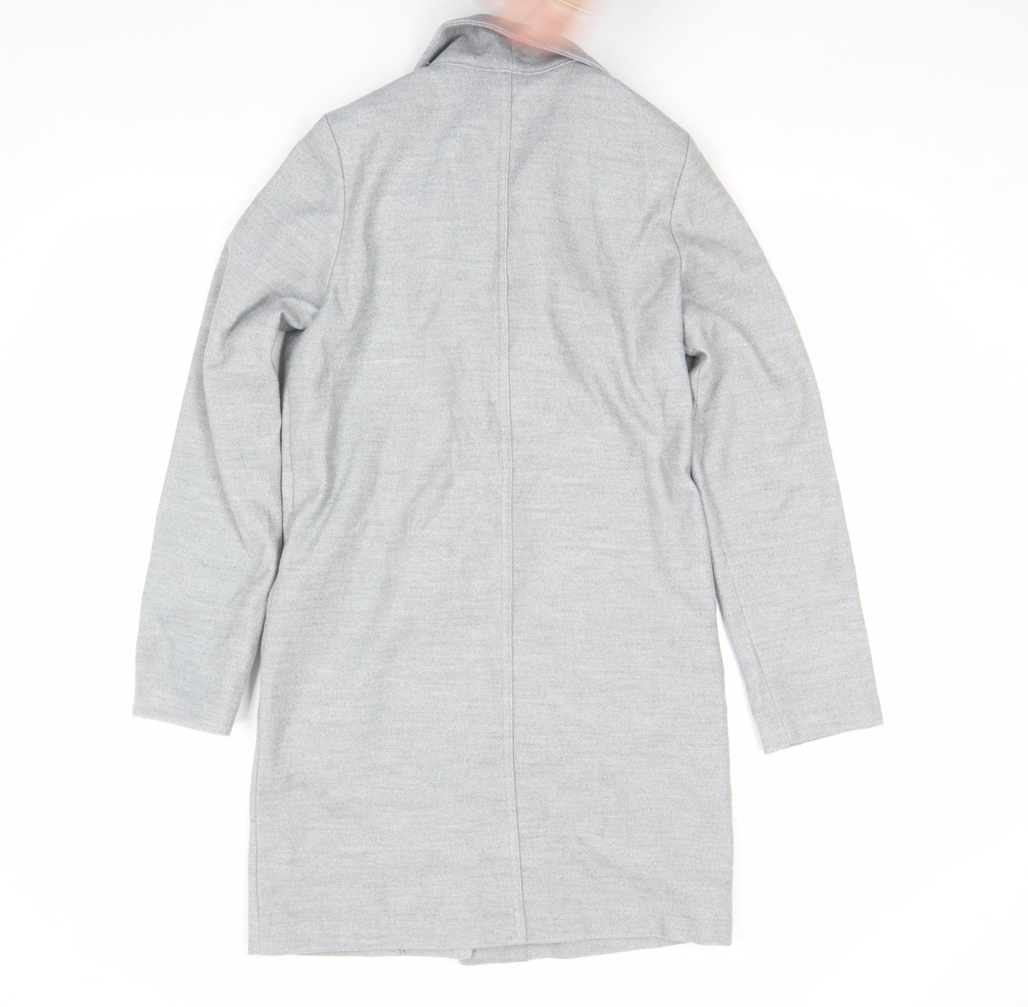 H&M Divided Women's Grey Long Overcoat XS Button Casual Workwear