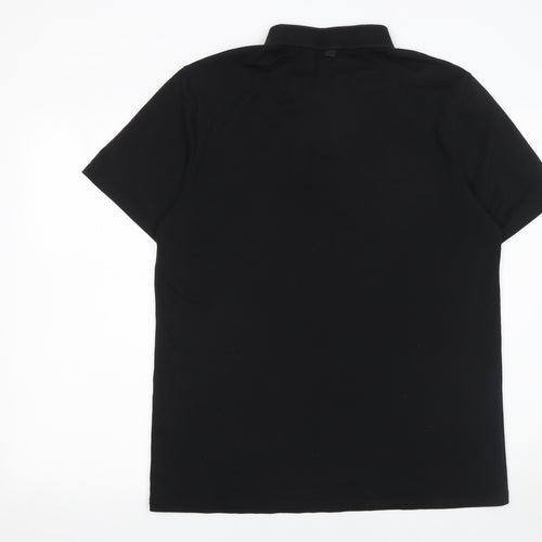 Lyle & Scott Men's Black Polo Shirt Size L Regular Fit Cotton Blend