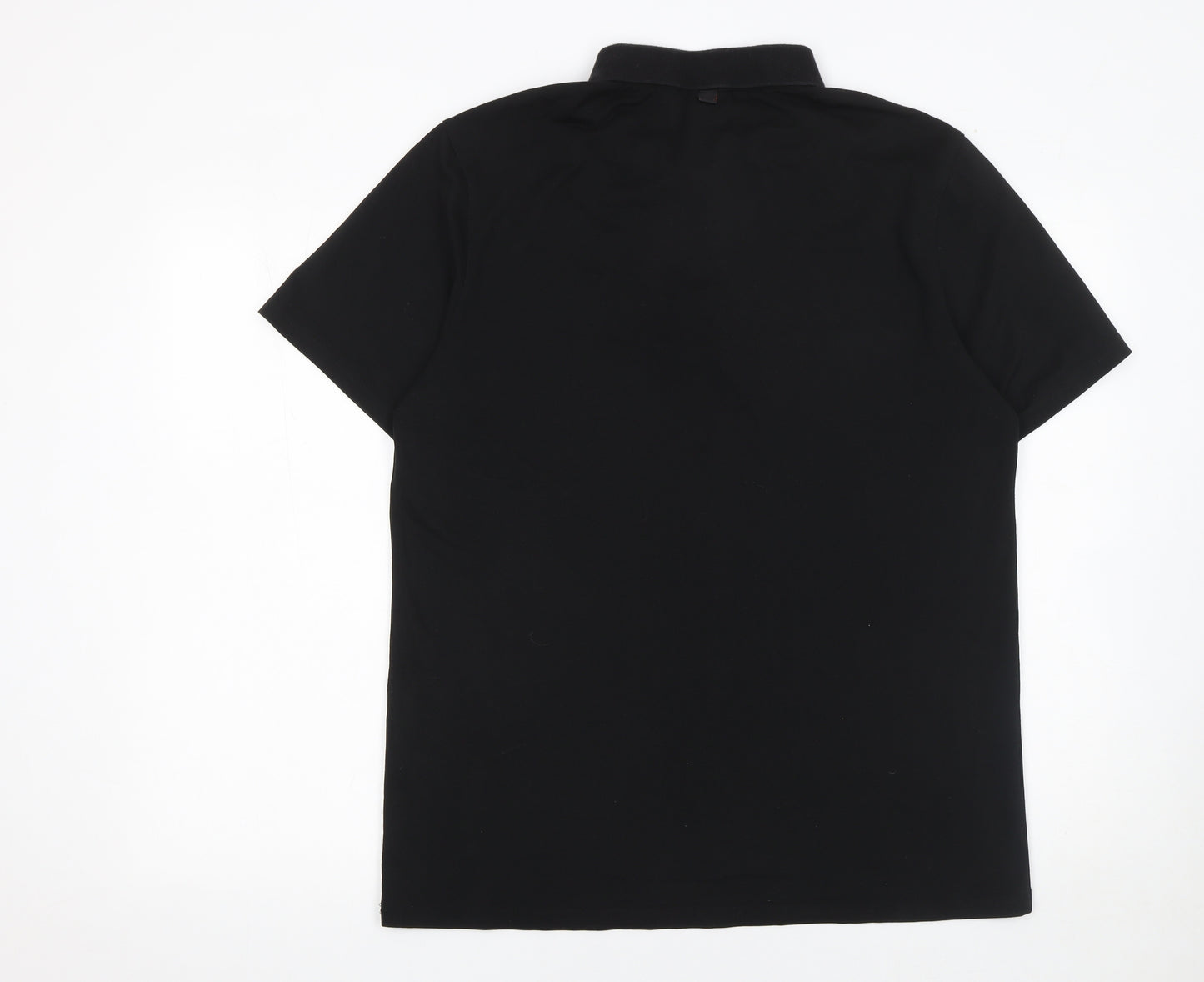 Lyle & Scott Men's Black Polo Shirt Size L Regular Fit Cotton Blend