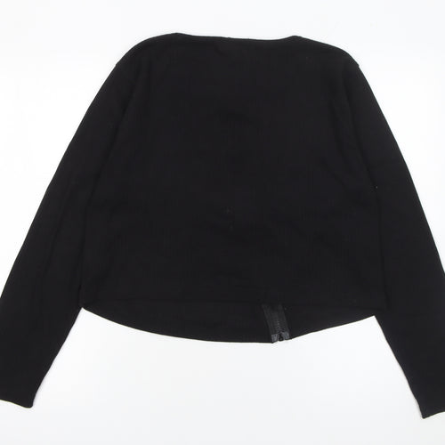 Missguided Women’s Black Cropped Zip Jersey Blouse UK 20 Plus