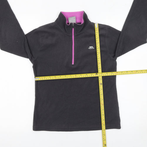 Trespass Girls Black Fleece 1/4 Zip Pullover Sweatshirt 11-12 Years