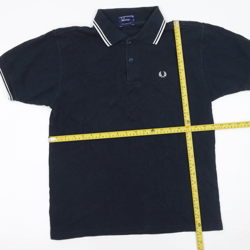 Fred Perry Men's Blue M Cotton Polo Shirt with Tipped Collar