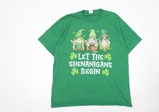 Port & Company Men's Green XL Funny Graphic Crew Neck T-Shirt