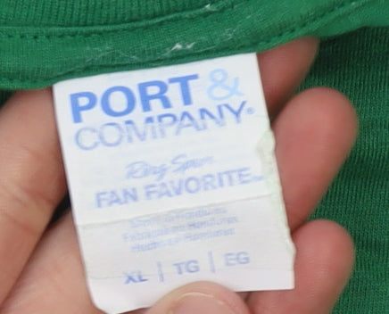 Port & Company Men's Green XL Funny Graphic Crew Neck T-Shirt