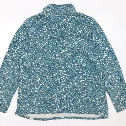 Lily & Me Women's Blue Printed 1/4 Zip Cotton Sweatshirt Size 10