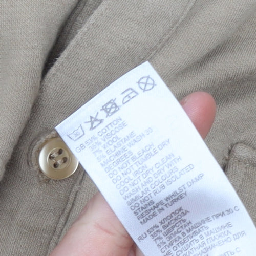 Reiss Women’s Beige Collared Long Sleeve Button-Up Shirt Size M