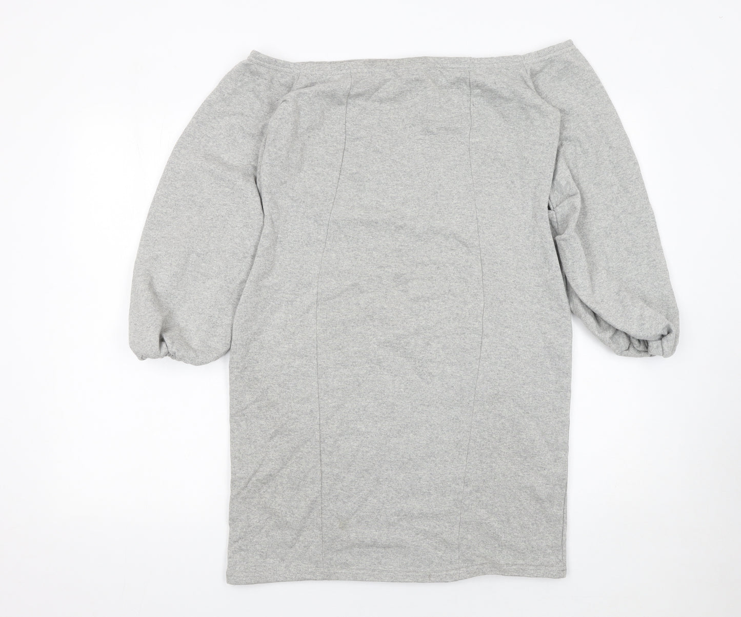 ASOS Women Grey Bodycon Off Shoulder Jersey Dress Size 14