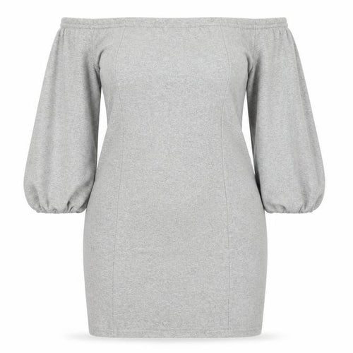 ASOS Women Grey Bodycon Off Shoulder Jersey Dress Size 14