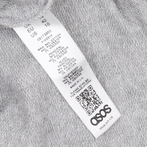 ASOS Women Grey Bodycon Off Shoulder Jersey Dress Size 14
